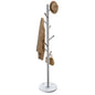 Enogets Coat Rack Stand with Marble Base & 8 Stainless Steel Hooks, Freestanding Clothes Tree (70" Tall, Silver)"
