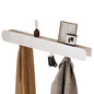 Enogets Wall Mount Coat Rack, 6 Hidden Hooks & Storage Organizer for Entryway, Living Room, Bedroom (Black)