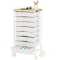 Enogets Rolling Utility Cart with 8 Drawers, Scrapbook Paper &tools Office School GarageOrganizer, White