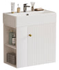 Enogets Bathroom Vanity Wall-Mounted with Ceramic Sink, Single Door Storage Cabinet, Space Saving Design for Small Bathroom