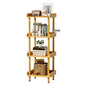 Enogets Bamboo 4-Tier Shelf with Tool-Free Assembly, Bamboo Storage Shelving for Bathroom, Living Room, Kitchen