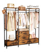 Enogets Freestanding Closet Organiser with 5 Drawer, Big Garment Hanging Rack, Wardrobe Storage Organizer for Bedroom, Living Room