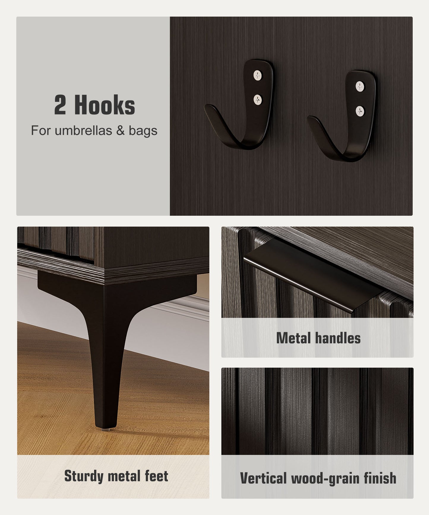 Enogets Shoe Cabinet with 2 Flip Drawers, Freestanding Hidden Storage, Entryway Hallway Organizer