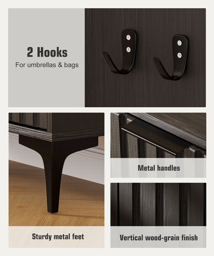 Enogets Shoe Cabinet with 2 Flip Drawers, Freestanding Hidden Storage, Entryway Hallway Organizer