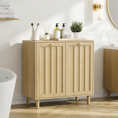 Enogets Laundry basket for bathroom cabinet with removable inner basket 6OL capacity. natural color