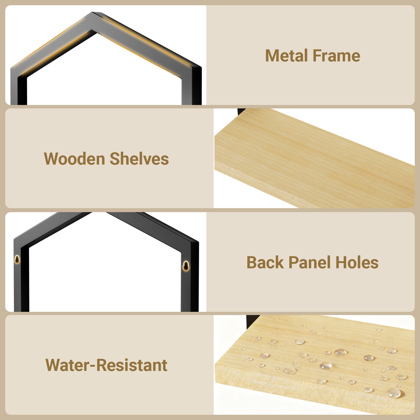 Engoets Floating Wall Shelf 3er-Set, Triangular Design for Wall Mounting Storage for Living Room, Kitchen & Hallway