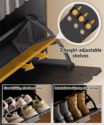 Enogets Shoe Cabinet with 2 Flip Drawers, Freestanding Hidden Storage, Entryway Hallway Organizer