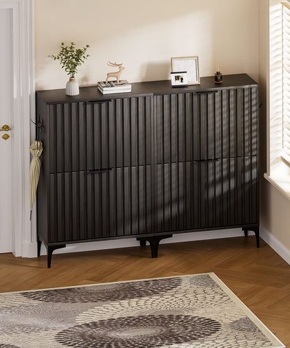 Enogets Shoe Cabinet with 2 Flip Drawers, Freestanding Hidden Storage, Entryway Hallway Organizer