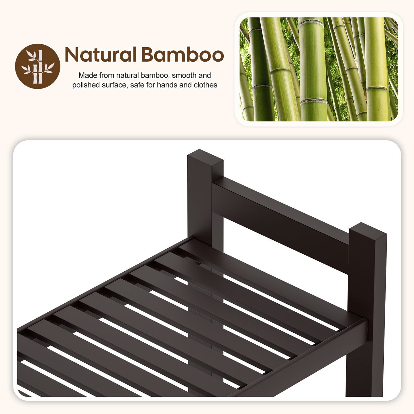 Enogets Over the Toilet Storage, Bamboo Bathroom Shelf Organizer with 2 Baskets & 4 Hooks, 4-Tier Space Saver