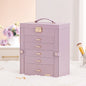 Enogets Large Jewelry Box for Women, 6 Layers 5 Drawers Organizer with Mirror for Ring Earring Necklace