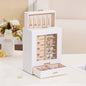 Enogets Jewelry Organizer with Display Windows& 3 Drawers, Jewelry Box for Girls Women Jewels