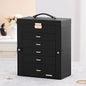 Enogets Large Jewelry Box for Women, 6 Layers 5 Drawers Organizer with Mirror for Ring Earring Necklace